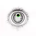 psychedelic flaming eye tattoo design idea