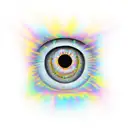 psychedelic flaming eye tattoo design idea