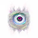 psychedelic flaming eye tattoo design idea