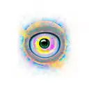 psychedelic flaming eye tattoo design idea