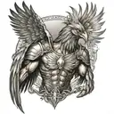 Phoenix and Roman gladiator tattoo design idea