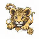 baby lion tattoo design idea