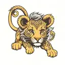 baby lion tattoo design idea