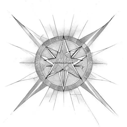 north star tattoo design idea