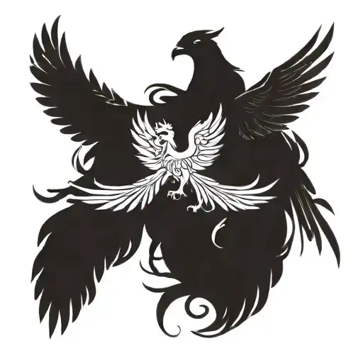 A tattoo of three phoenixes rising from ashes, symbolizing the triplets' resilience and rebirth, with intricate details and shading from wrist to shoulder tattoo design idea