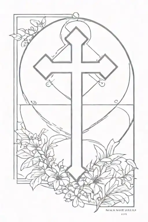 Cross and Matthew 6:34 tattoo design idea