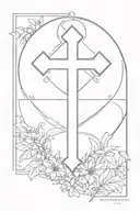 Cross and Matthew 6:34 tattoo design idea
