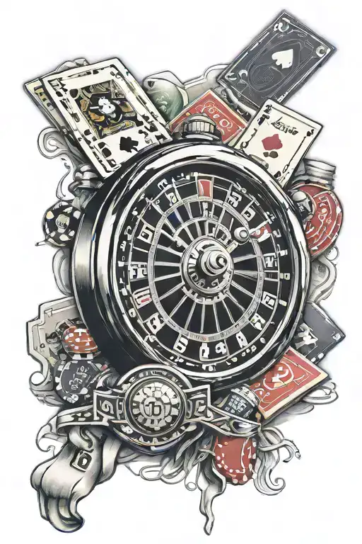 since 2007 and gambling life intertwined tattoo design idea