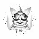 Elton John Heart Glasses with Rocket, Astronaut, World, and lyrics from your song tattoo design idea