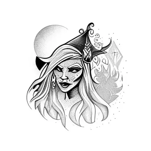 witchy tattoo design idea