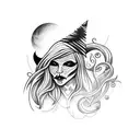 witchy tattoo design idea