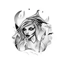 witchy tattoo design idea
