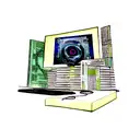 Computer hacker symbol cycles tattoo design idea