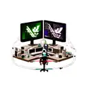 Computer hacker symbol cycles tattoo design idea