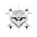 Computer hacker symbol and love tattoo design idea