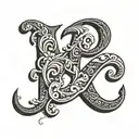 Letter R In Cursive Writing design tattoo design idea