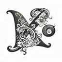 Letter R In Cursive Writing design tattoo design idea