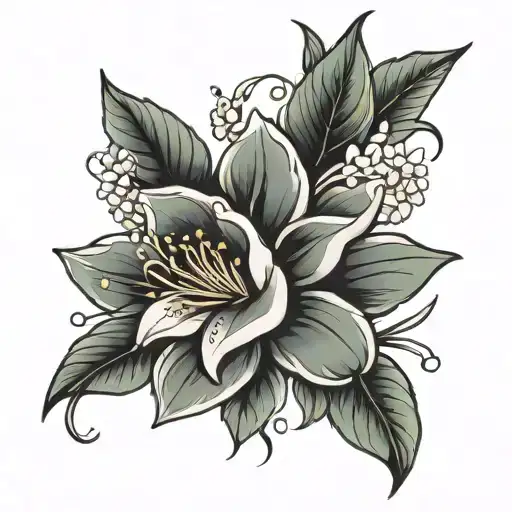 jasmine flower tattoo design idea