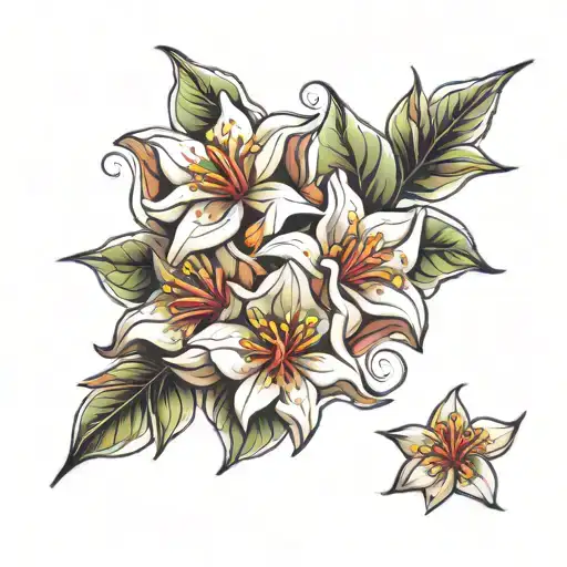 jasmin flowers  tattoo design idea