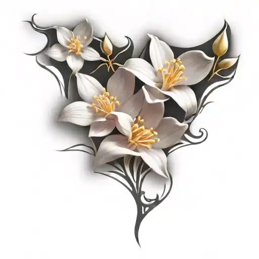 jasmin flowers  tattoo design idea
