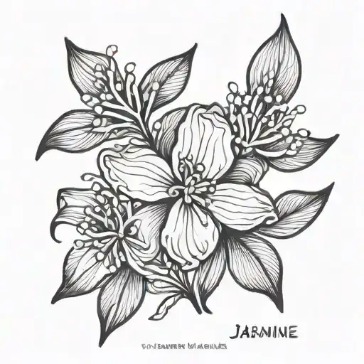 jasmine flower tattoo design idea