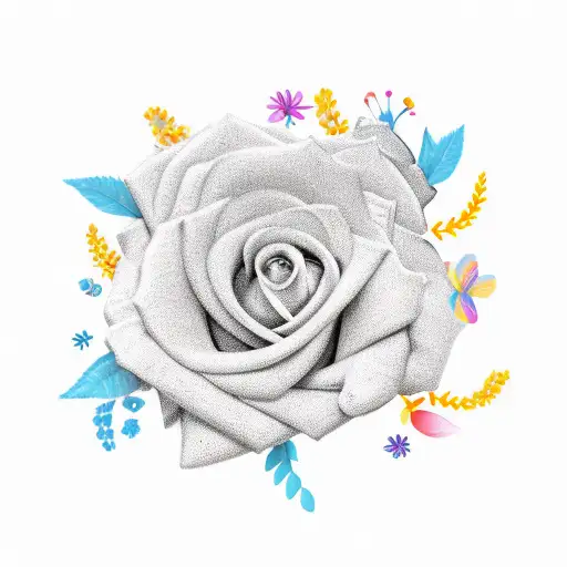 A whimsical new-school design of your kids' names intertwined with flowers  tattoo design idea