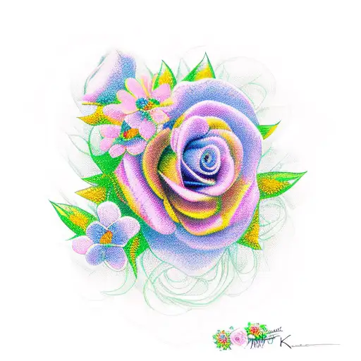 Kenzee Thomas intertwined with flowers  tattoo design idea