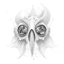 vampire squid with poppy tattoo design idea