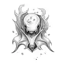 vampire squid with poppy tattoo design idea