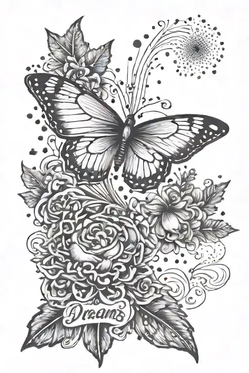 never give up on dreams come true tattoo design idea
