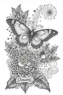 never give up on dreams come true tattoo design idea