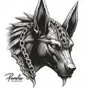 Anubis and chain tattoo design idea