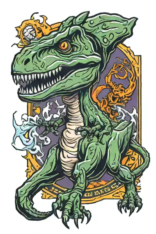 jurassic park doors, Raptor, T Rex, Indominus Rex, Indoraptoer, shaving cream can, DNA character, mosquito in amber  tattoo design idea