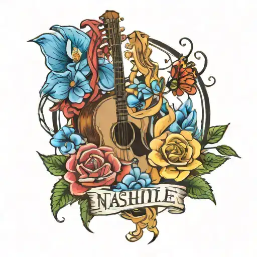 represent Nashville Tennessee and my 3 daughters Kinsley, Reece, and Blake tattoo design idea