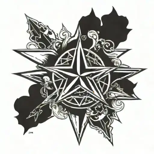 Nashville Tennessee tri star tattoo design idea
