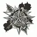 Nashville Tennessee tri star tattoo design idea