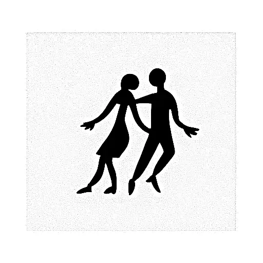 two people dancing around palm trees with stars above them tattoo design idea