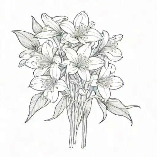 snowdrop primrose honeysuckle poppy flower bouquet  tattoo design idea