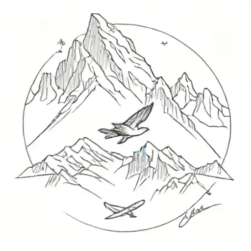 Glider at the Matterhorn tattoo design idea