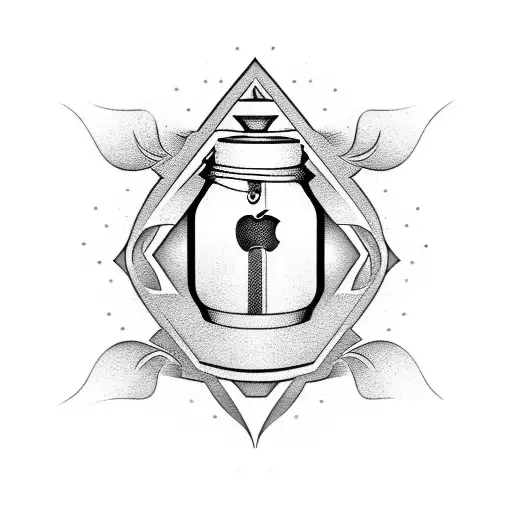 old school carton apple juice box tattoo design idea