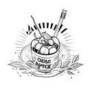 old school carton apple juice box tattoo design idea
