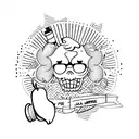 old school carton apple juice box tattoo design idea