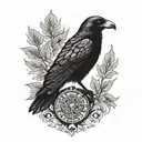Crow head tattoo design idea