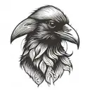 Crow head tattoo design idea