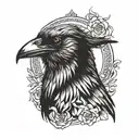 Crow head tattoo design idea