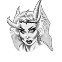 pinup devil woman tattoo design idea