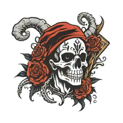 misfits band skull static age album cover tattoo design idea