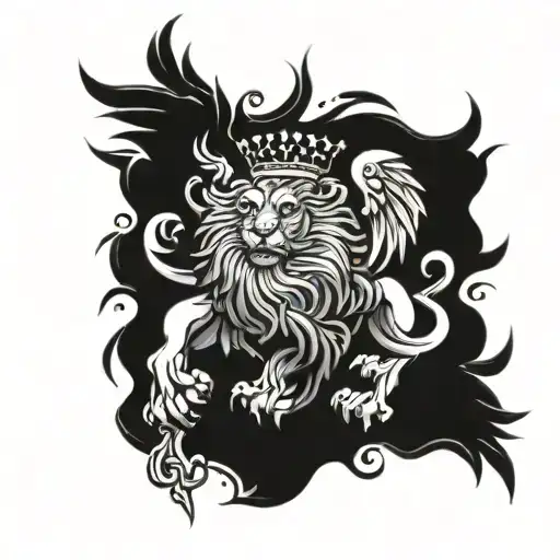 scottish lion and Polish eagle tattoo design idea
