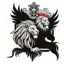 scottish lion and Polish eagle tattoo design idea