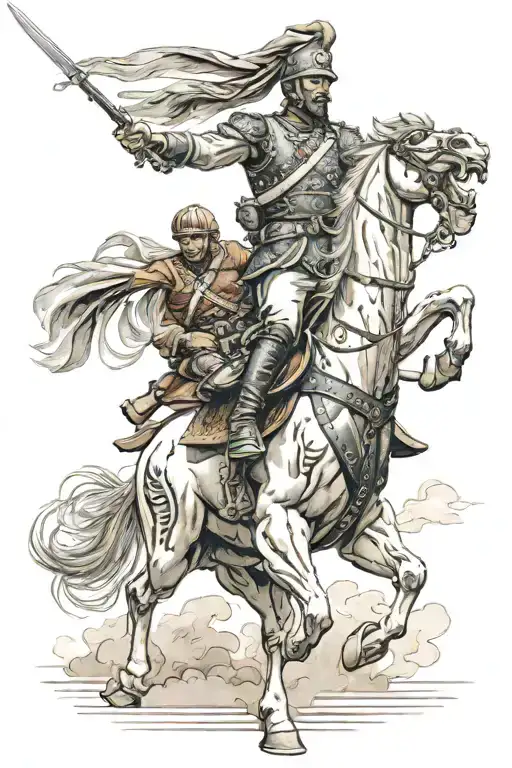 Hussars charge from above the Ottoman army tattoo design idea